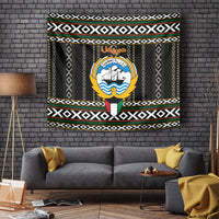 Kuwait Hawk of Quraish With Al Sadu Pattern Personalized Tapestry - Wonder Print Shop