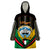 Kuwait Hawk of Quraish With Al Sadu Pattern Personalized Wearable Blanket Hoodie - Wonder Print Shop