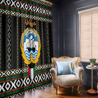 Kuwait Hawk of Quraish With Al Sadu Pattern Personalized Window Curtain - Wonder Print Shop