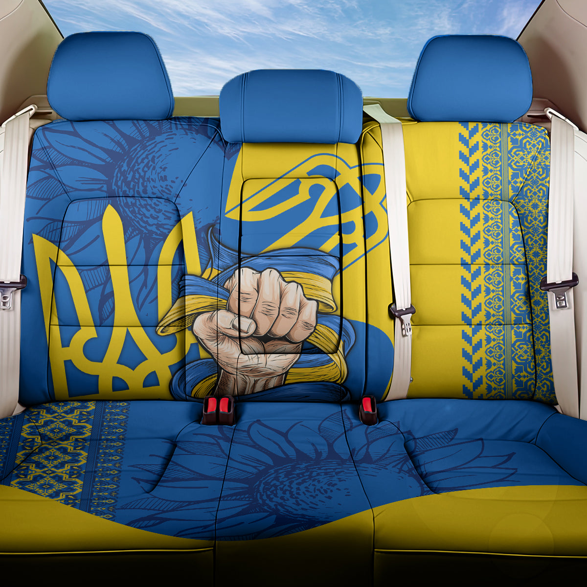 Ukraine Ukraine Folk Patterns Unity Day Personalized Back Car Seat Cover LT9 - Wonder Print Shop