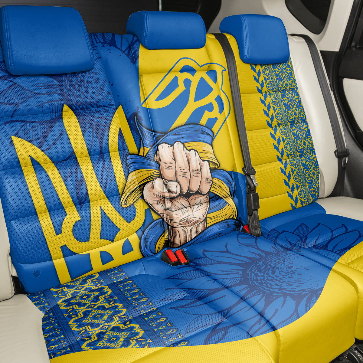 Ukraine Ukraine Folk Patterns Unity Day Personalized Back Car Seat Cover LT9 - Wonder Print Shop