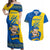 Ukraine Ukraine Folk Patterns Unity Day Personalized Couples Matching Off Shoulder Maxi Dress and Hawaiian Shirt LT9 - Wonder Print Shop