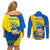 Ukraine Ukraine Folk Patterns Unity Day Personalized Couples Matching Off Shoulder Short Dress and Long Sleeve Button Shirt LT9 - Wonder Print Shop