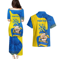 Ukraine Ukraine Folk Patterns Unity Day Personalized Couples Matching Puletasi and Hawaiian Shirt LT9 - Wonder Print Shop