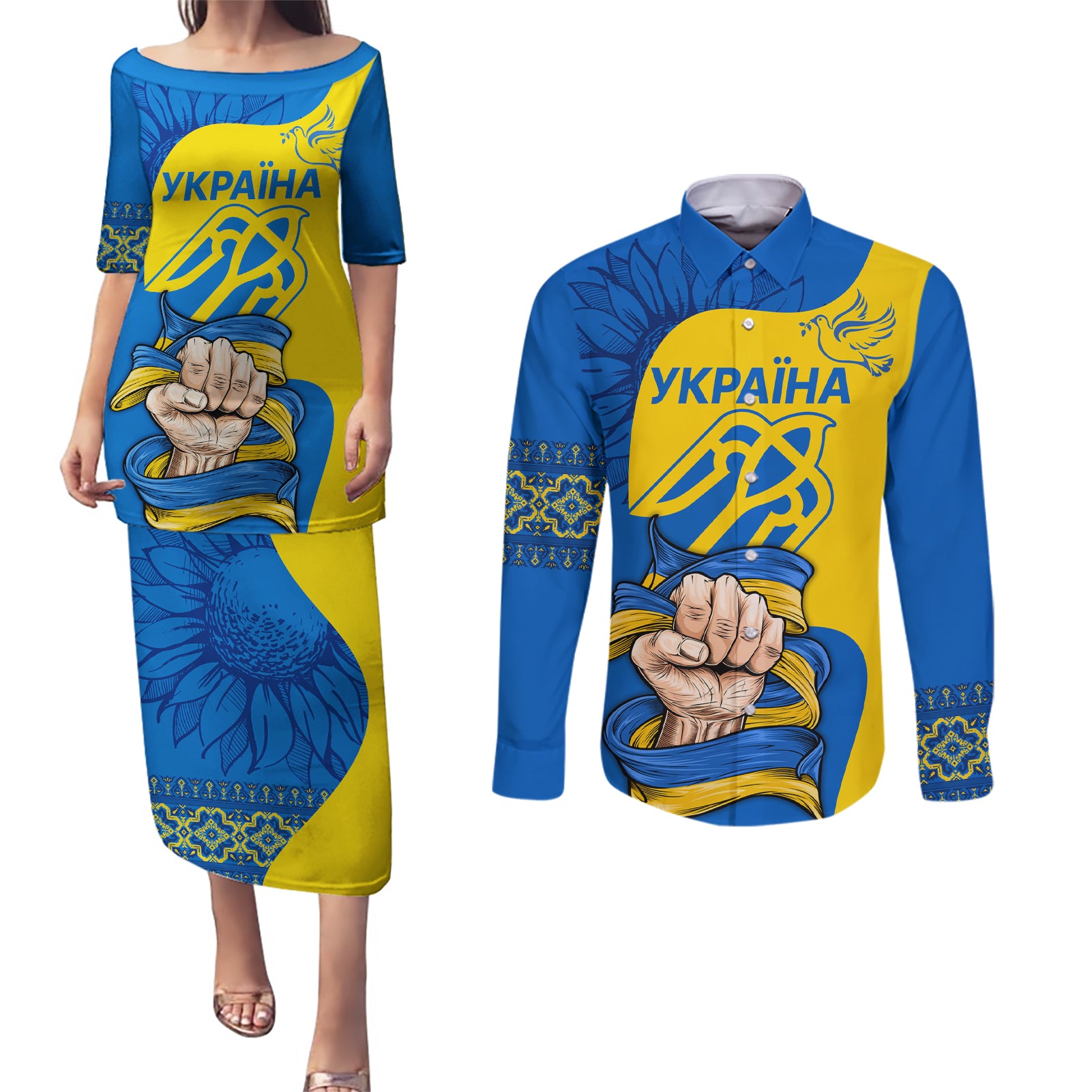 ukraine-ukraine-folk-patterns-unity-day-personalized-couples-matching-puletasi-and-long-sleeve-button-shirt