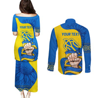 Ukraine Ukraine Folk Patterns Unity Day Personalized Couples Matching Puletasi and Long Sleeve Button Shirt LT9 - Wonder Print Shop