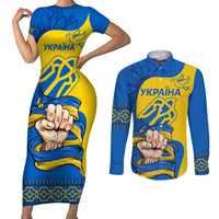 Ukraine Ukraine Folk Patterns Unity Day Personalized Couples Matching Short Sleeve Bodycon Dress and Long Sleeve Button Shirt LT9 - Wonder Print Shop