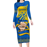 Ukraine Ukraine Folk Patterns Unity Day Personalized Family Matching Long Sleeve Bodycon Dress and Hawaiian Shirt LT9 - Wonder Print Shop