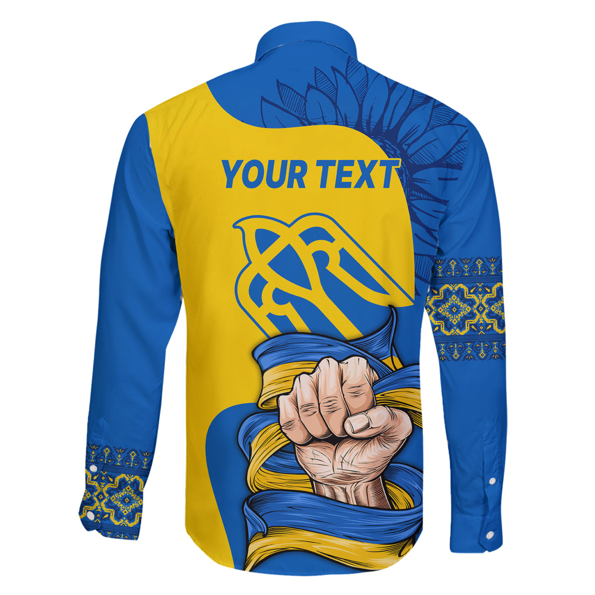 Ukraine Ukraine Folk Patterns Unity Day Personalized Family Matching Off Shoulder Long Sleeve Dress and Hawaiian Shirt - Wonder Print Shop