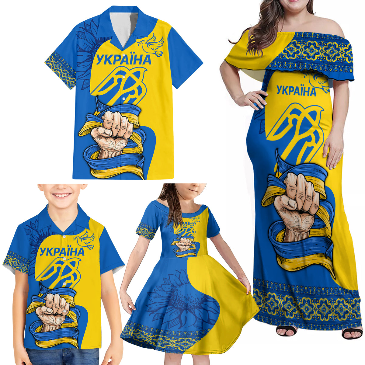 ukraine-ukraine-folk-patterns-unity-day-personalized-family-matching-off-shoulder-maxi-dress-and-hawaiian-shirt