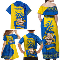 Ukraine Ukraine Folk Patterns Unity Day Personalized Family Matching Off Shoulder Maxi Dress and Hawaiian Shirt LT9 - Wonder Print Shop