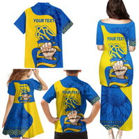 Ukraine Ukraine Folk Patterns Unity Day Personalized Family Matching Puletasi and Hawaiian Shirt - Wonder Print Shop