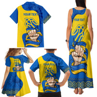 Ukraine Ukraine Folk Patterns Unity Day Personalized Family Matching Tank Maxi Dress and Hawaiian Shirt - Wonder Print Shop