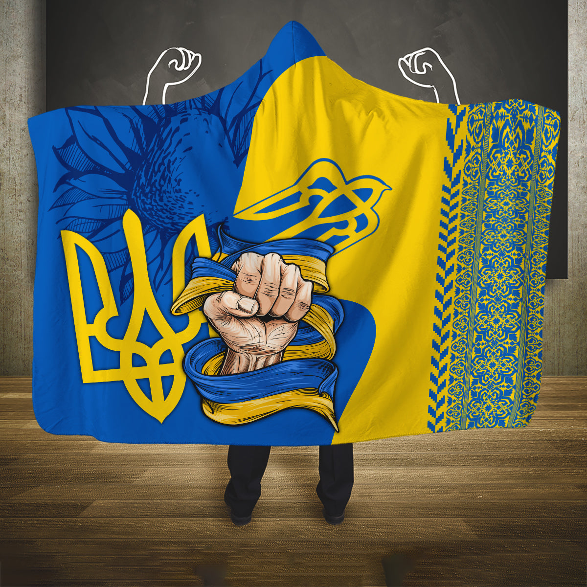 Ukraine Ukraine Folk Patterns Unity Day Personalized Hooded Blanket