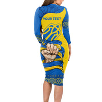 Ukraine Ukraine Folk Patterns Unity Day Personalized Long Sleeve Bodycon Dress - Wonder Print Shop