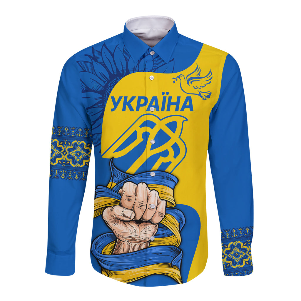 Ukraine Ukraine Folk Patterns Unity Day Personalized Long Sleeve Button Shirt - Wonder Print Shop