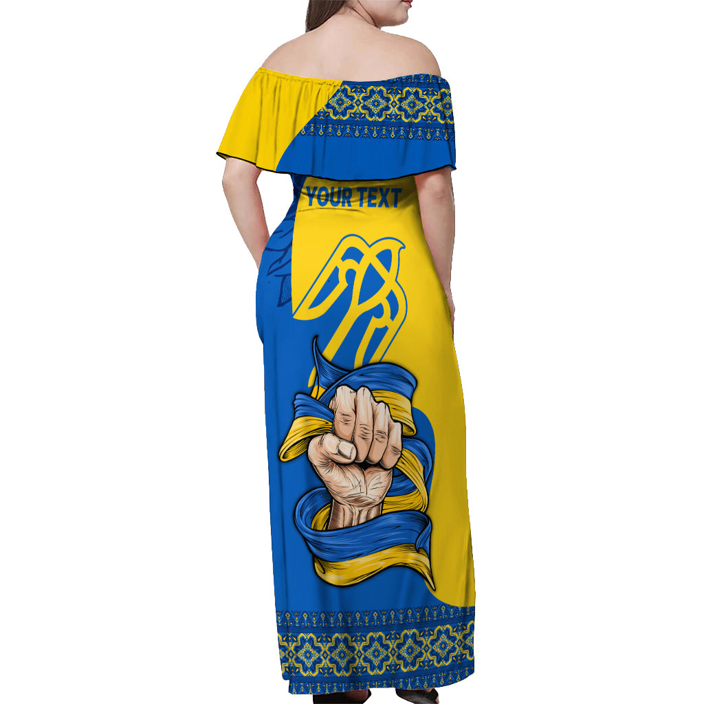 Ukraine Ukraine Folk Patterns Unity Day Personalized Off Shoulder Maxi Dress - Wonder Print Shop