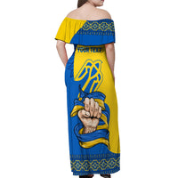 Ukraine Ukraine Folk Patterns Unity Day Personalized Off Shoulder Maxi Dress - Wonder Print Shop