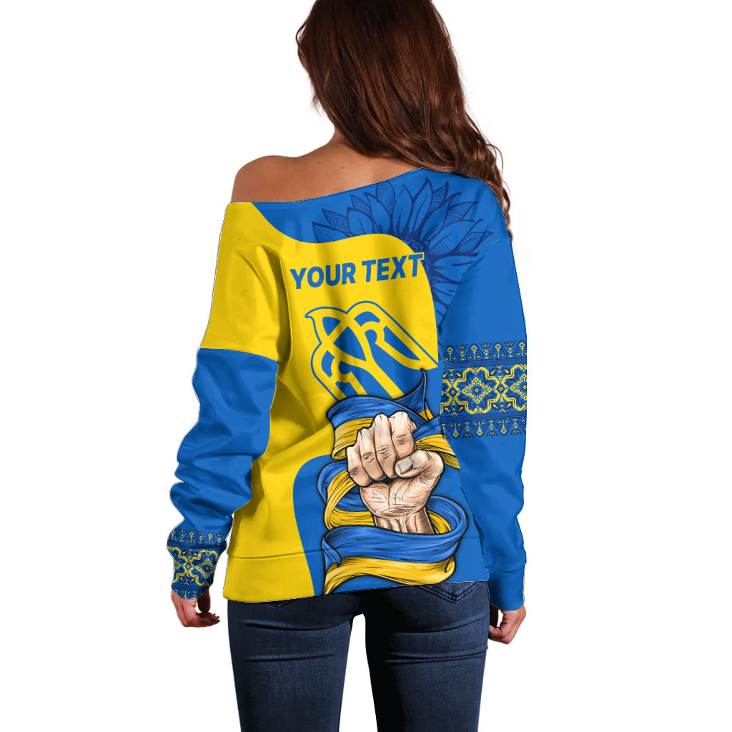 Ukraine Ukraine Folk Patterns Unity Day Personalized Off Shoulder Sweater - Wonder Print Shop