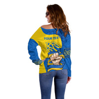 Ukraine Ukraine Folk Patterns Unity Day Personalized Off Shoulder Sweater - Wonder Print Shop