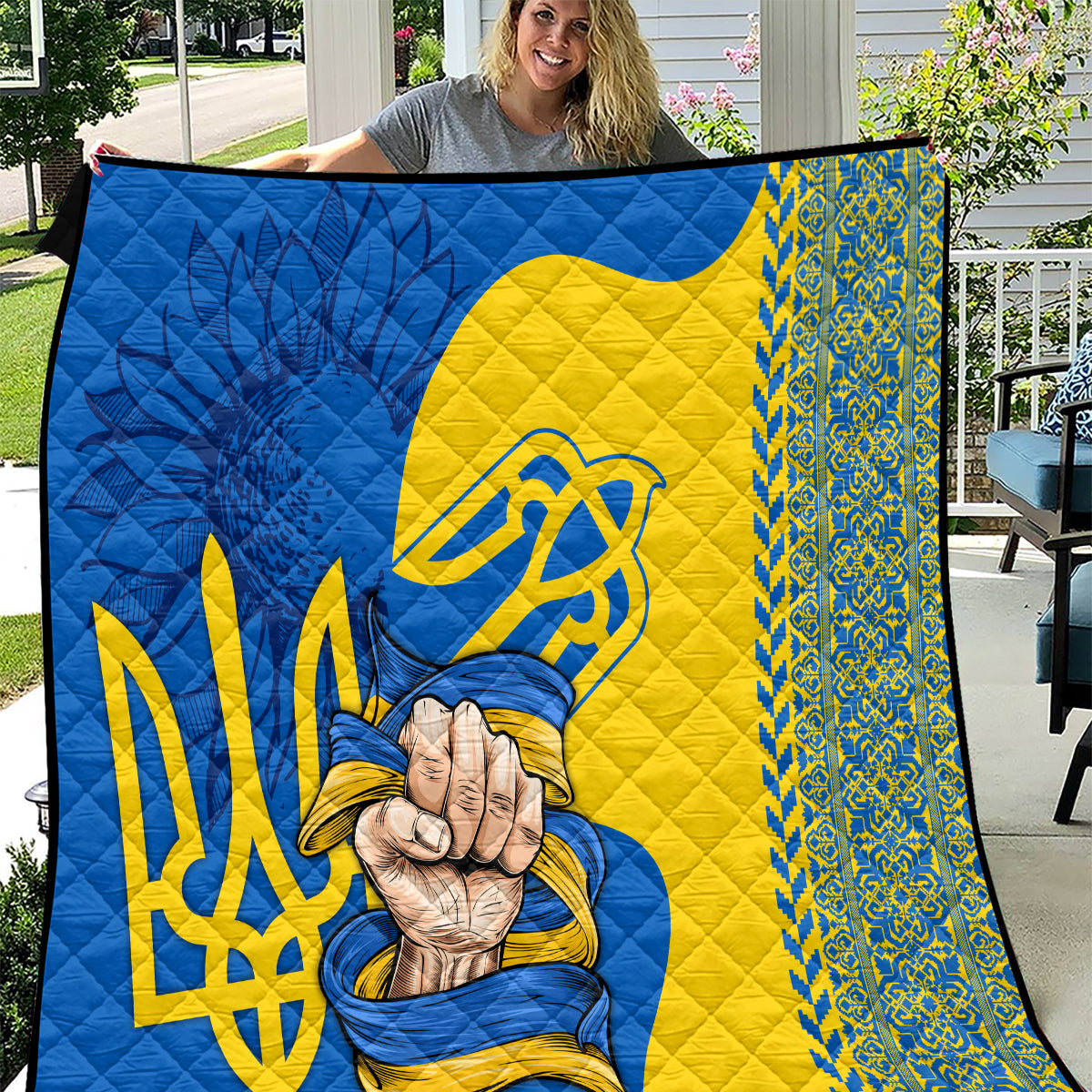 Ukraine Ukraine Folk Patterns Unity Day Personalized Quilt - Wonder Print Shop