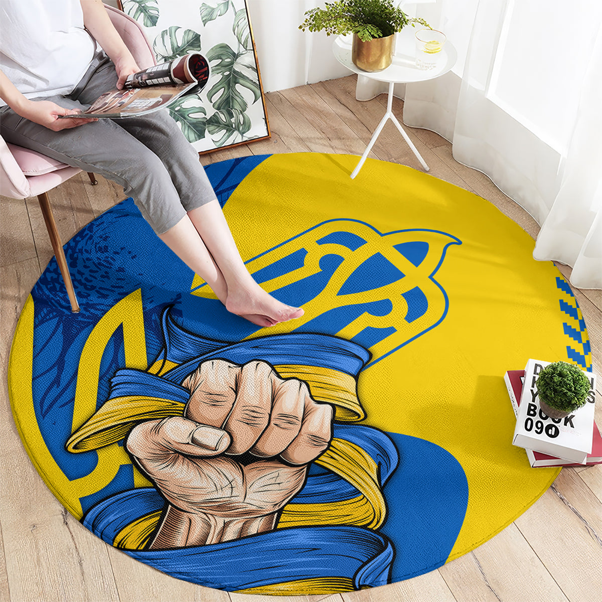 Ukraine Ukraine Folk Patterns Unity Day Personalized Round Carpet