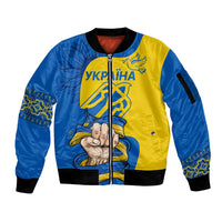 Ukraine Ukraine Folk Patterns Unity Day Personalized Sleeve Zip Bomber Jacket - Wonder Print Shop