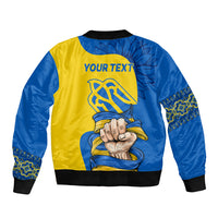 Ukraine Ukraine Folk Patterns Unity Day Personalized Sleeve Zip Bomber Jacket - Wonder Print Shop