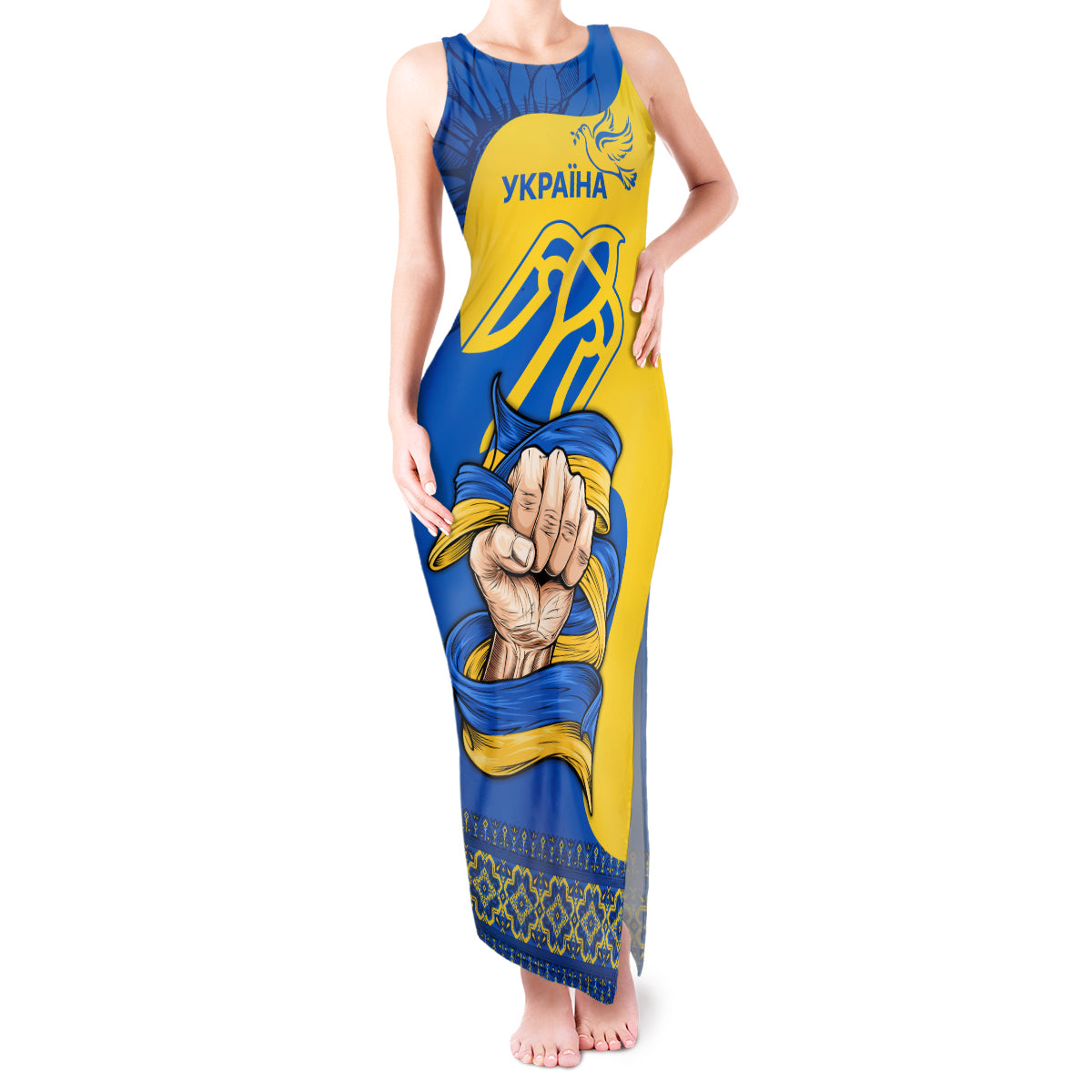 Ukraine Ukraine Folk Patterns Unity Day Personalized Tank Maxi Dress - Wonder Print Shop