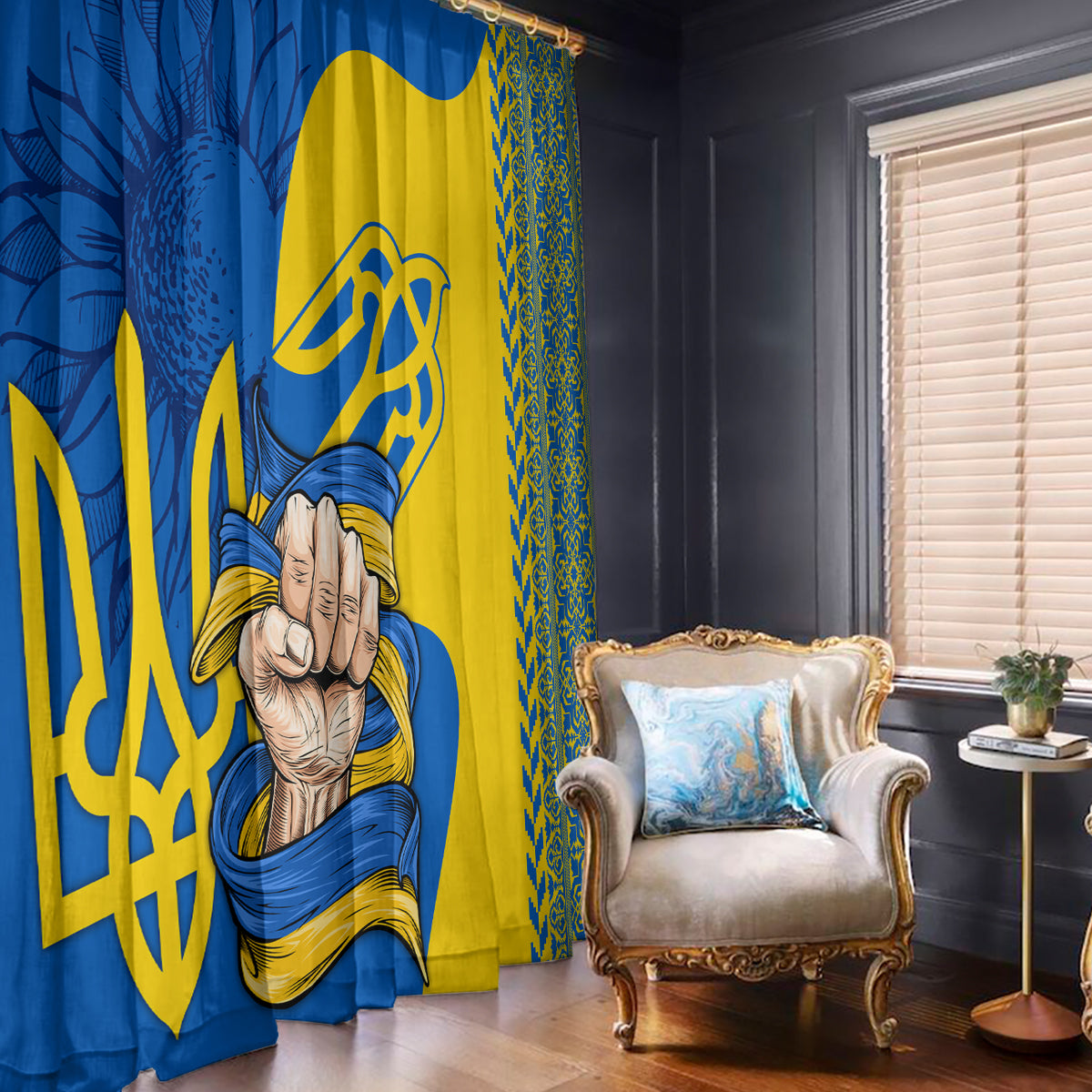 Ukraine Ukraine Folk Patterns Unity Day Personalized Window Curtain - Wonder Print Shop