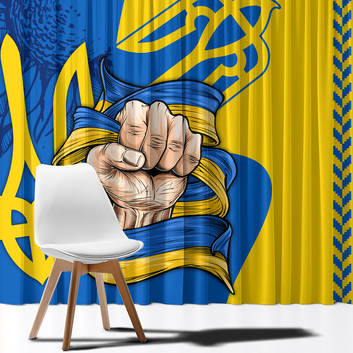 Ukraine Ukraine Folk Patterns Unity Day Personalized Window Curtain - Wonder Print Shop