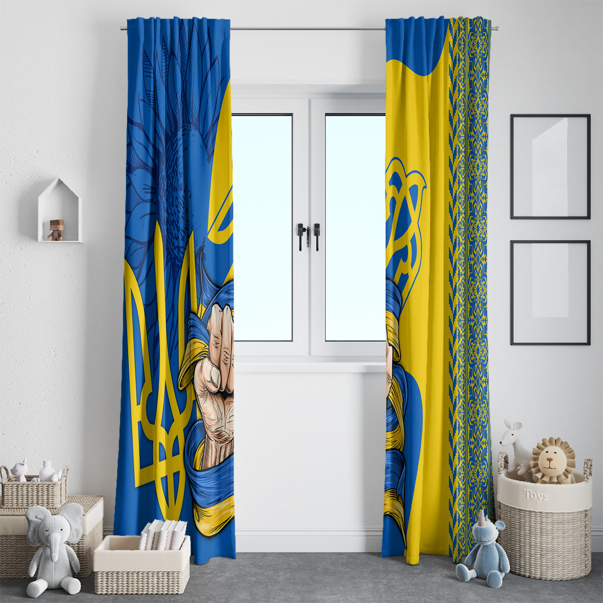 Ukraine Ukraine Folk Patterns Unity Day Personalized Window Curtain - Wonder Print Shop