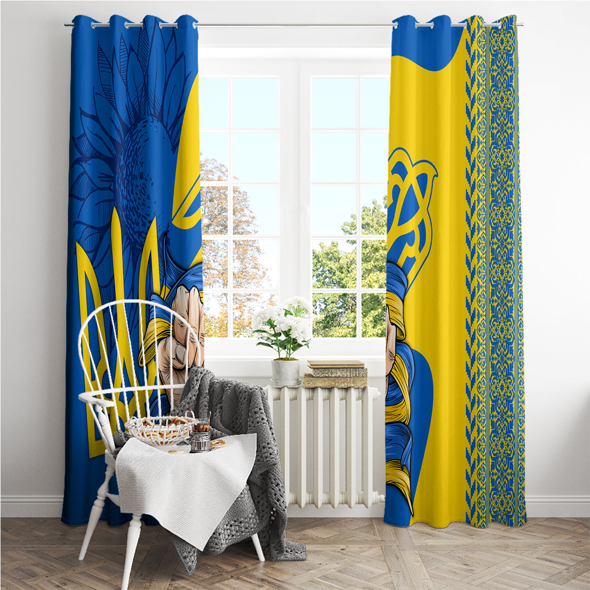Ukraine Ukraine Folk Patterns Unity Day Personalized Window Curtain - Wonder Print Shop