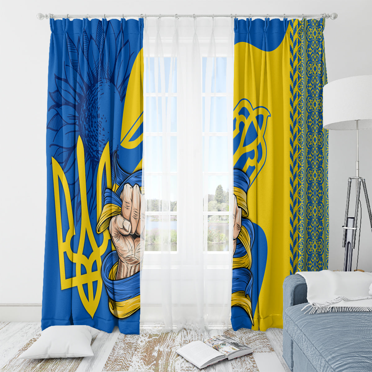 Ukraine Ukraine Folk Patterns Unity Day Personalized Window Curtain - Wonder Print Shop