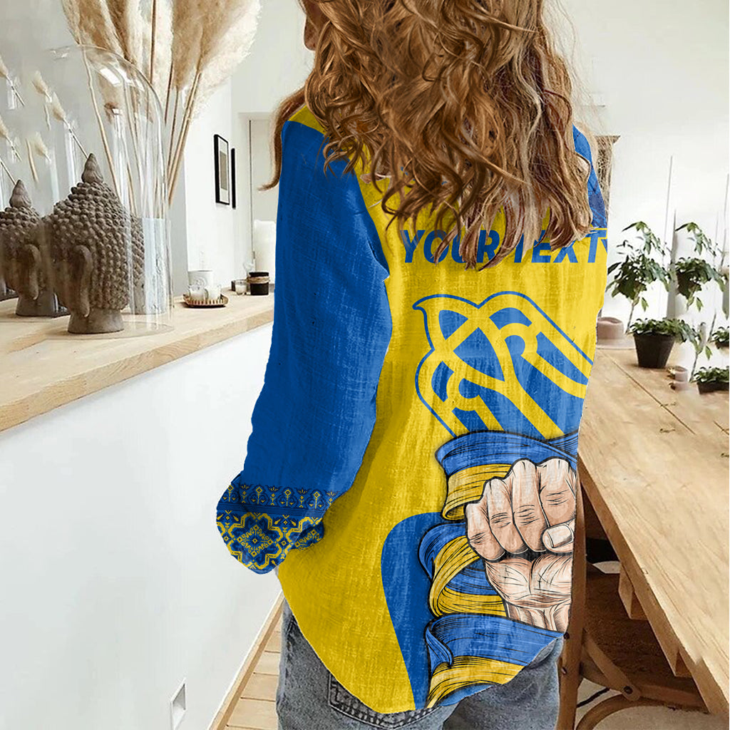 Ukraine Ukraine Folk Patterns Unity Day Personalized Women Casual Shirt - Wonder Print Shop