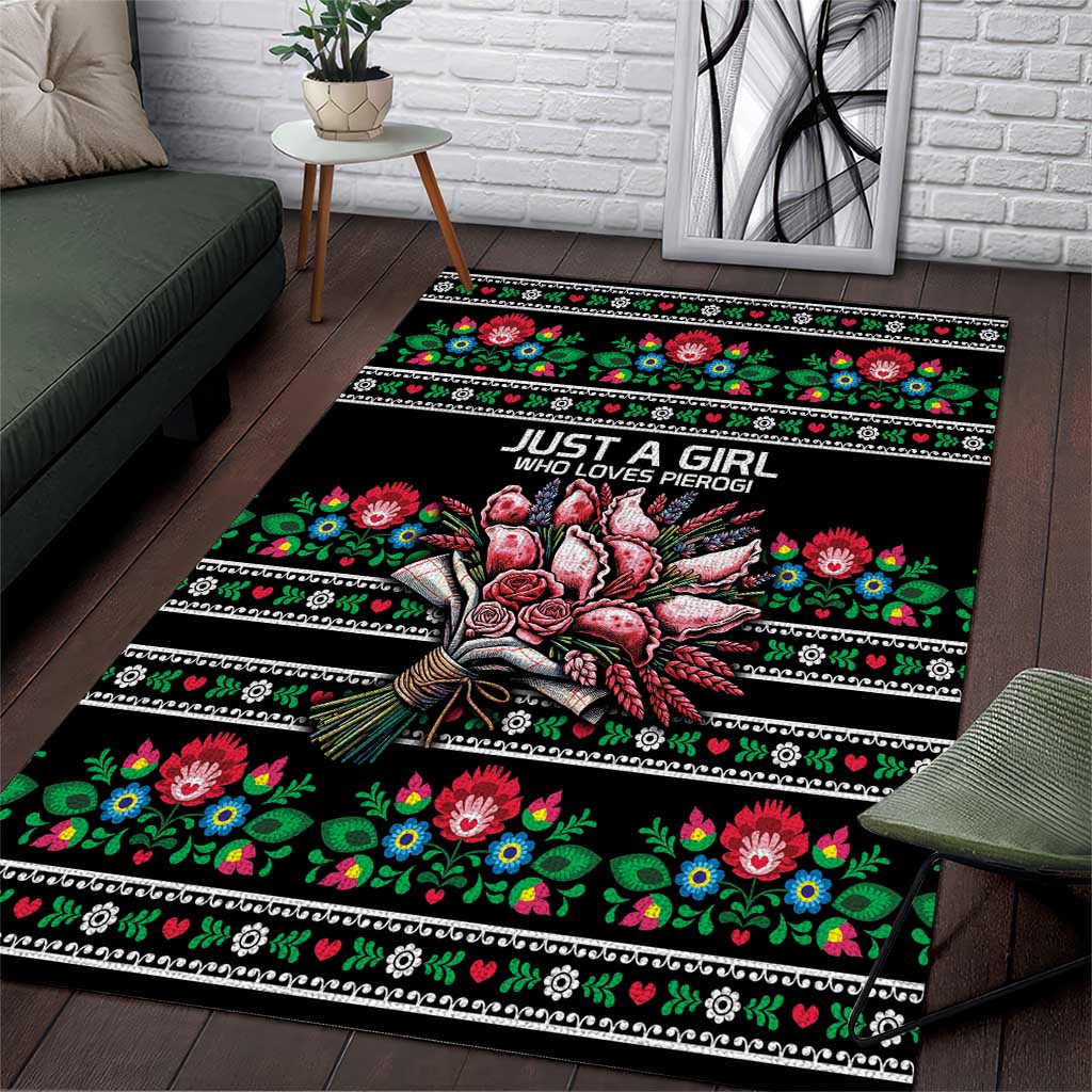 Pink Pierogi Flowers Over Dumplings Area Rug