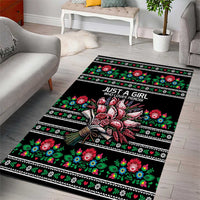 Pink Pierogi Flowers Over Dumplings Area Rug