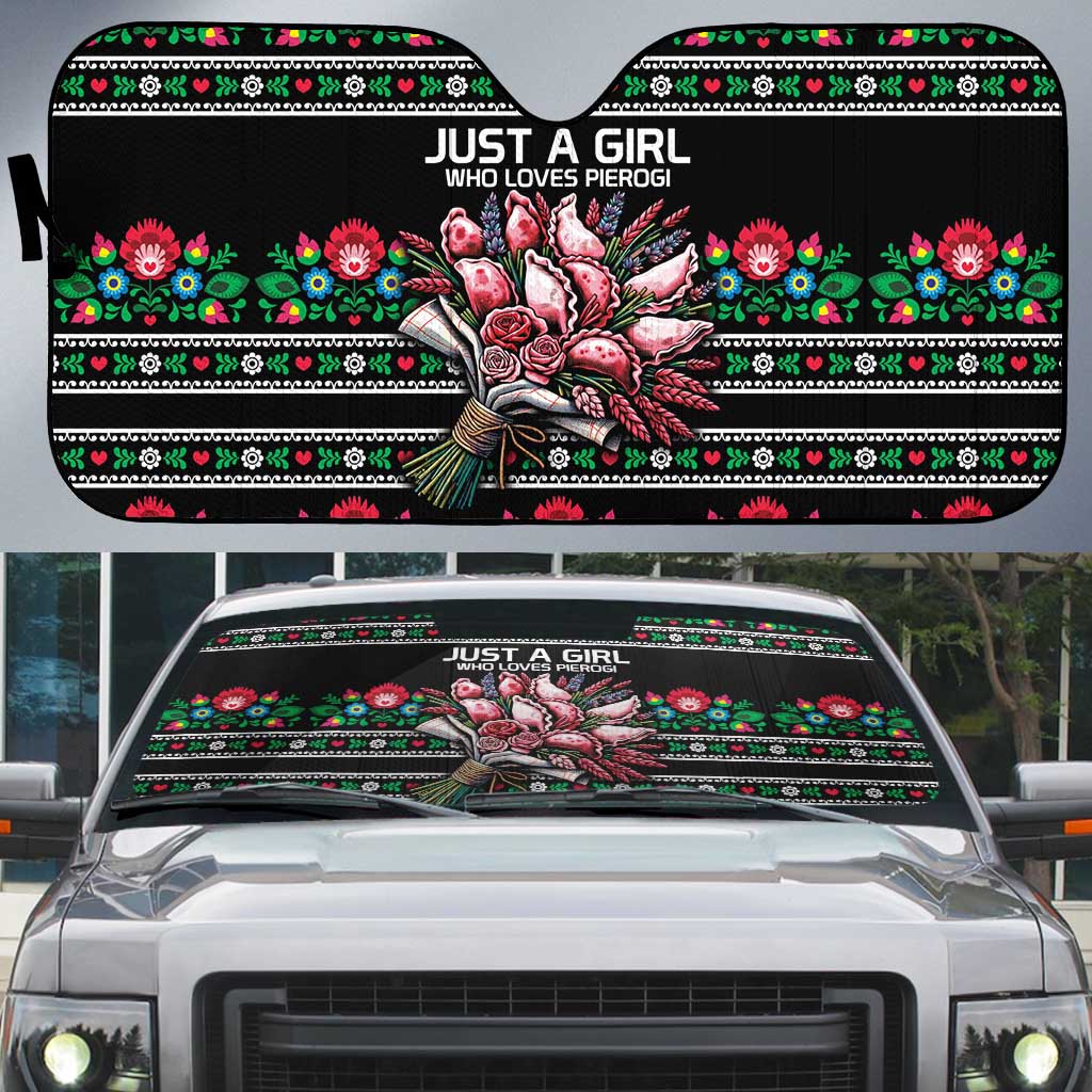 Pink Pierogi Flowers Over Dumplings Auto Sun Shade
