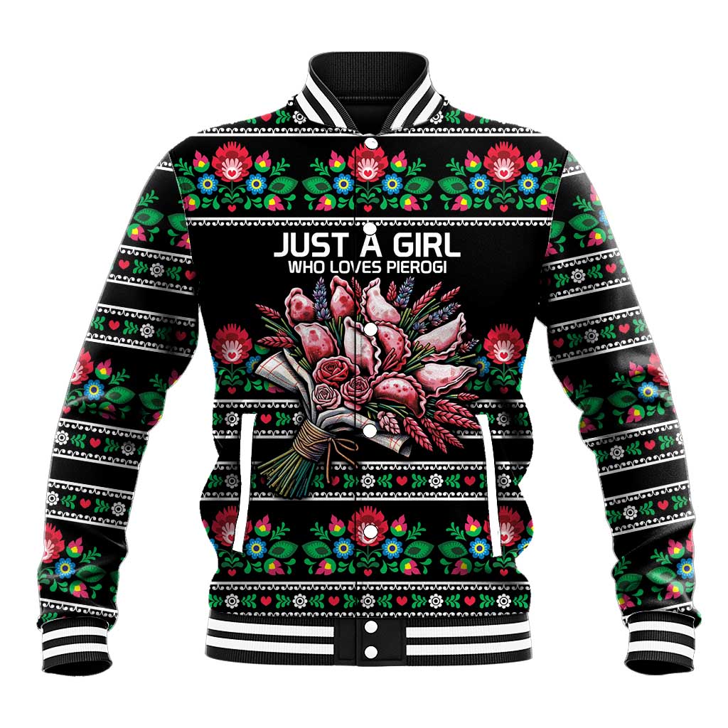 Pink Pierogi Flowers Over Dumplings Baseball Jacket