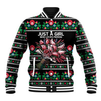 Pink Pierogi Flowers Over Dumplings Baseball Jacket