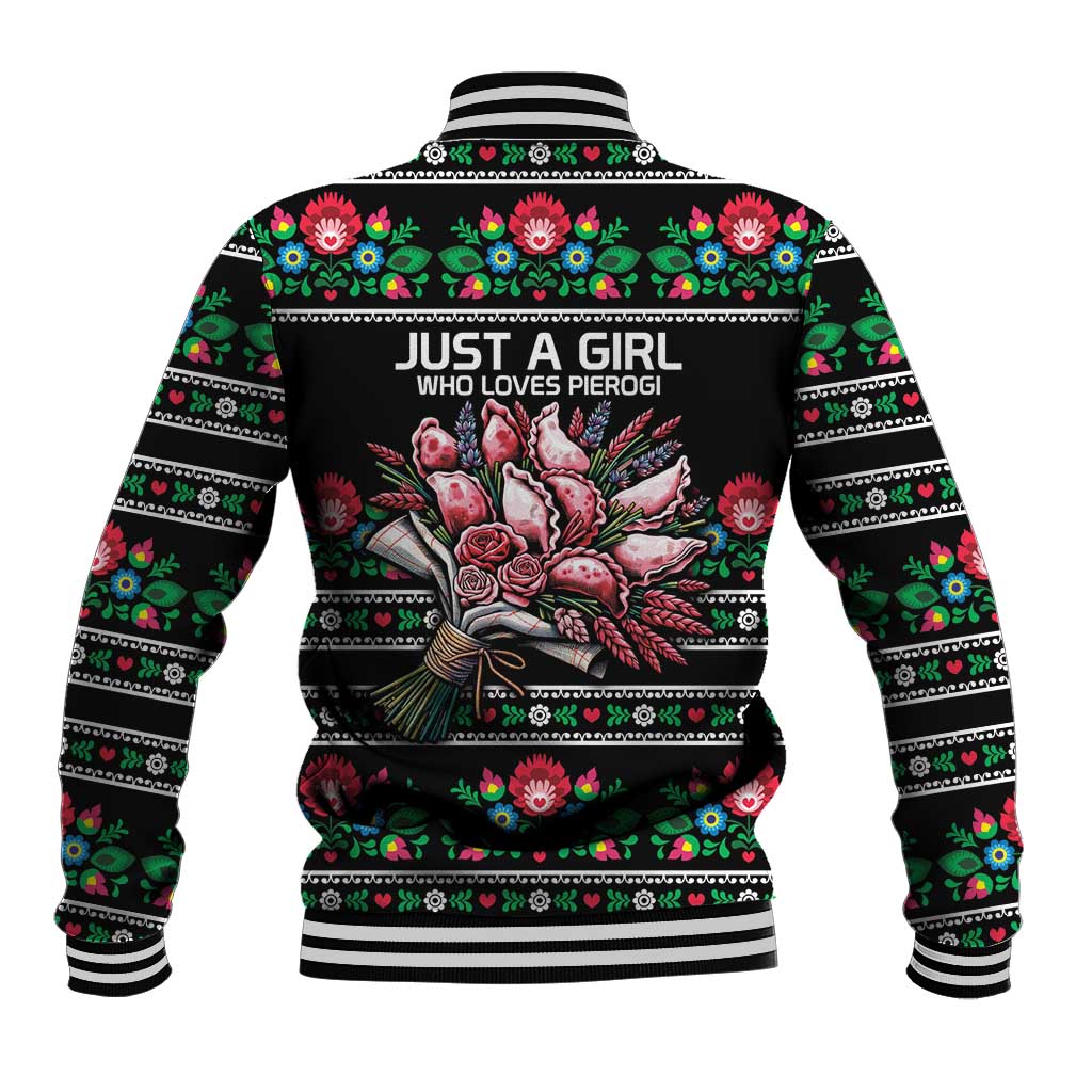 Pink Pierogi Flowers Over Dumplings Baseball Jacket
