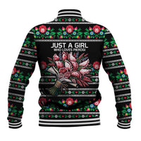 Pink Pierogi Flowers Over Dumplings Baseball Jacket