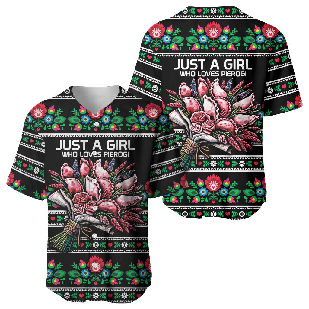 Pink Pierogi Flowers Over Dumplings Baseball Jersey