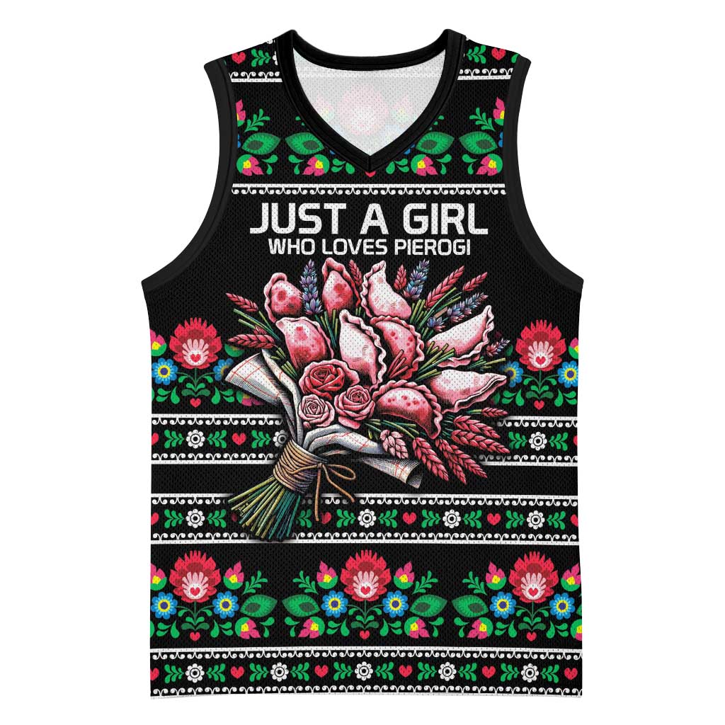 Pink Pierogi Flowers Over Dumplings Basketball Jersey