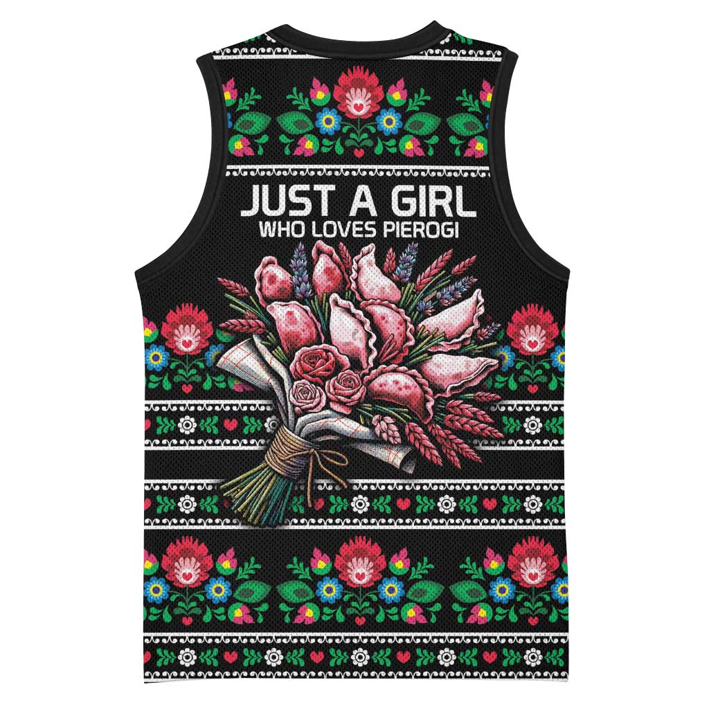 Pink Pierogi Flowers Over Dumplings Basketball Jersey
