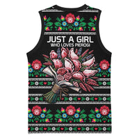 Pink Pierogi Flowers Over Dumplings Basketball Jersey