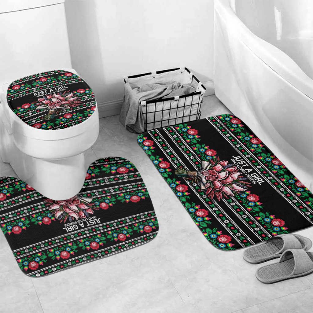 Pink Pierogi Flowers Over Dumplings Bathroom Set
