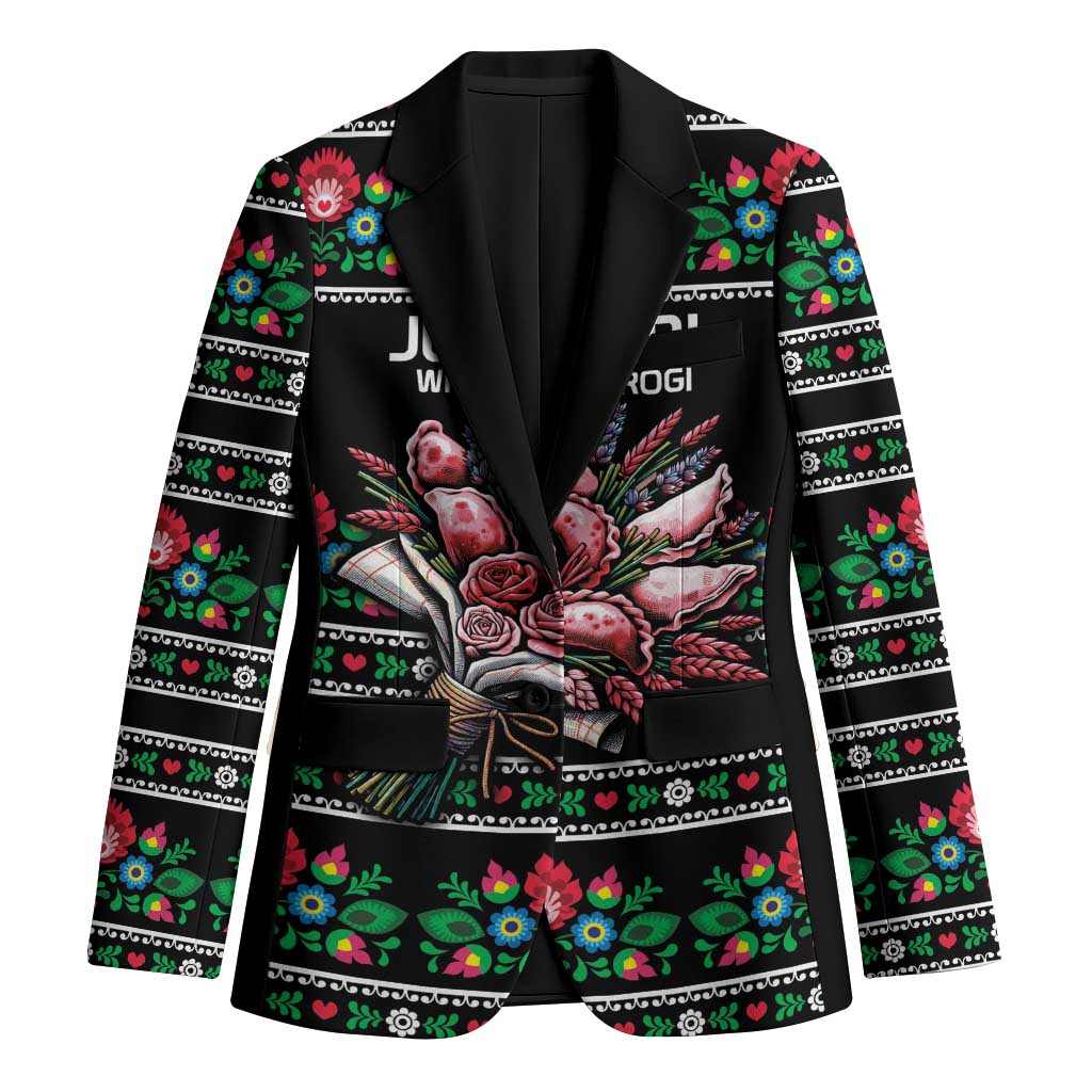 Pink Pierogi Flowers Over Dumplings Blazer