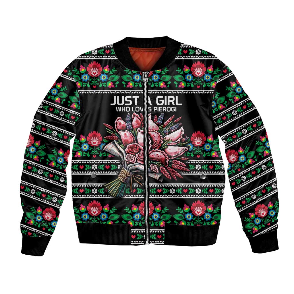 Pink Pierogi Flowers Over Dumplings Bomber Jacket