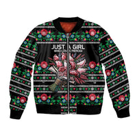 Pink Pierogi Flowers Over Dumplings Bomber Jacket
